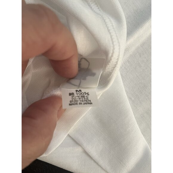 LANVIN Paris White V-neck Short Sleeve T-Shirt Japan Men Size Medium 100% Cotton - Picture 5 of 11